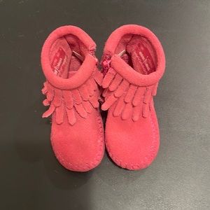 COPY - Adorable pink boots with fringe.